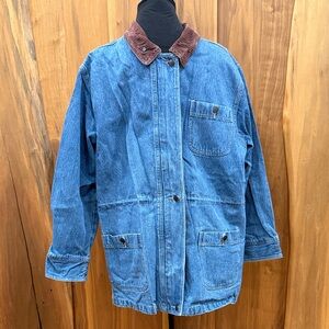 Denim&Co Denim Jacket with Brown Collar